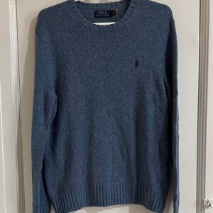 Polo by Ralph Lauren Men's Heathered Blue Crewneck Sweater